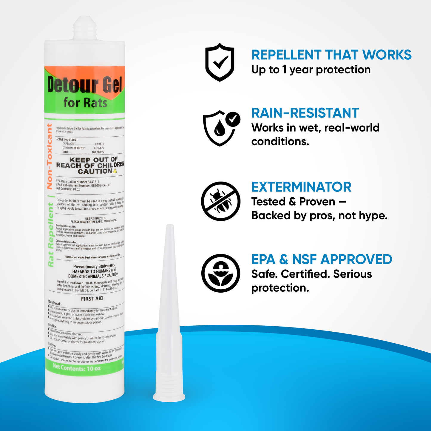 Detour Rodent Repellent Gel – 10 oz | Pro-Grade Rat & Mouse Deterrent